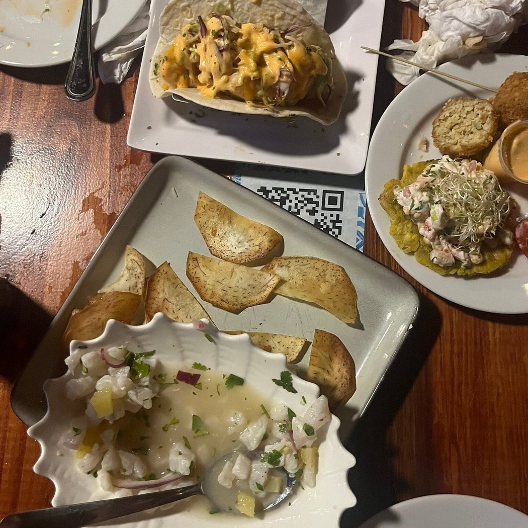 Fish tacos and fresh ceviche